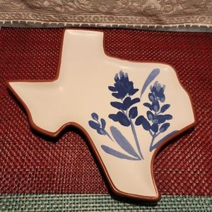 Texas Shaped Blue Bonnets Plate